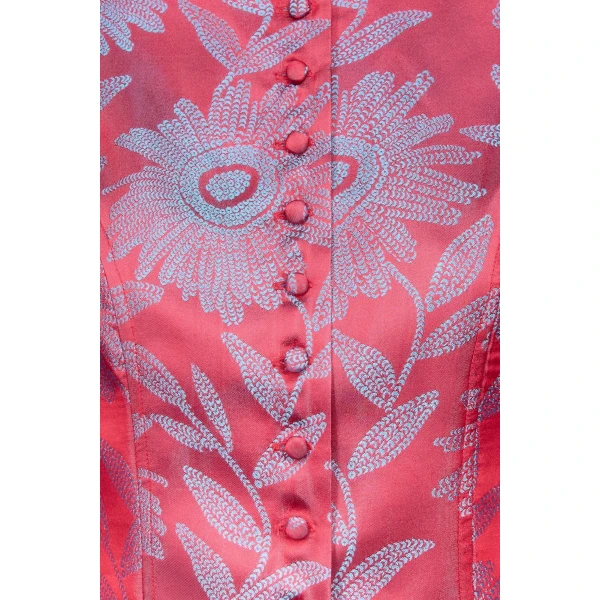 Destree Jacquard Satin Puff Sleeve Jacket - Destree - Graphic Parisian Fashion - Shop at Luxury Shoes 
