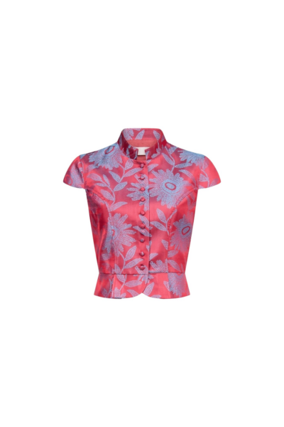 Destree Jacquard Satin Sleeveless Summer Top - Destree - Graphic Parisian Fashion - Shop at Luxury Shoes 