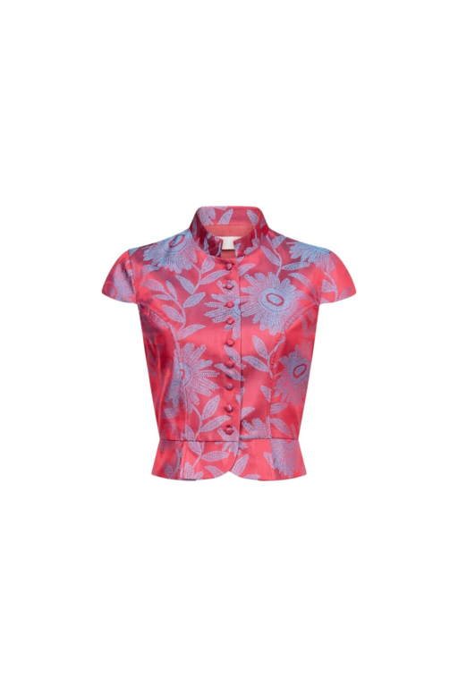 Destree Jacquard Satin Sleeveless Summer Top - Destree - Graphic Parisian Fashion - Shop at Luxury Shoes 