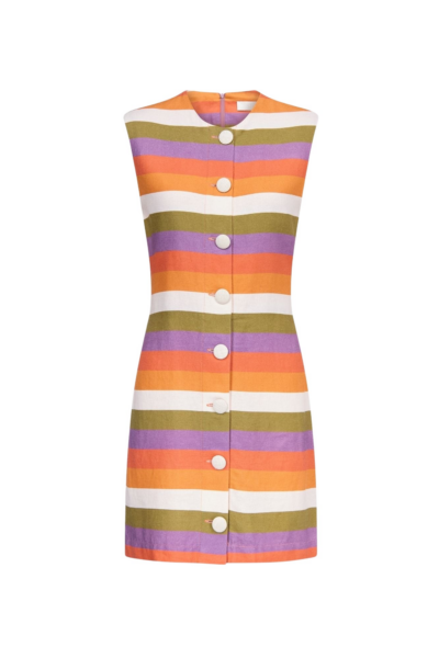 Destree Multicolour Striped Sleeveless Mini Dress - Destree - Graphic Parisian Fashion - Shop at Luxury Shoes 