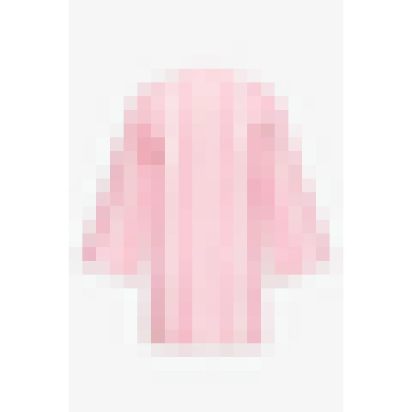 Destree Pink Striped Cotton Tunic With Split Neckline And Wide Sleeves - Destree - Graphic Parisian Fashion - Shop at Luxury Shoes 