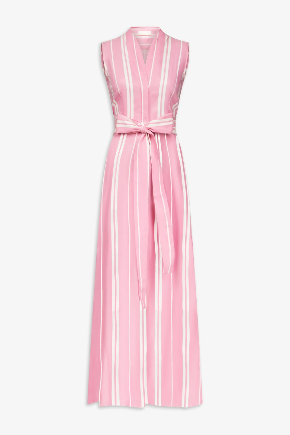 Destree Pink Striped Sleeveless Cotton Maxi Dress With Tie Waist Detail - Destree - Graphic Parisian Fashion - Shop at Luxury Shoes Destree Pink Striped Sleeveless Cotton Maxi Dress With Tie Waist Detail - Destree - Graphic Parisian Fashion - Shop at Luxury Shoes