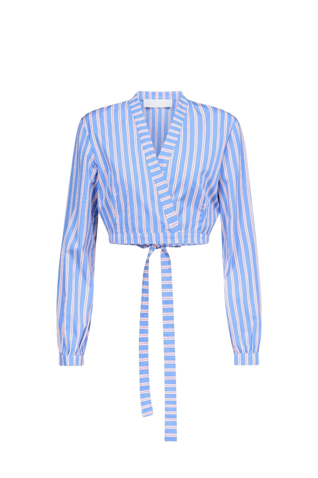 Destree-Red-And-Blue-Striped-Bow-Tie-Cropped-Shirt96998_nobg Destree Red And Blue Striped Bow-Tie Cropped Shirt - Destree - Graphic Parisian Fashion - Shop at Luxury Shoes