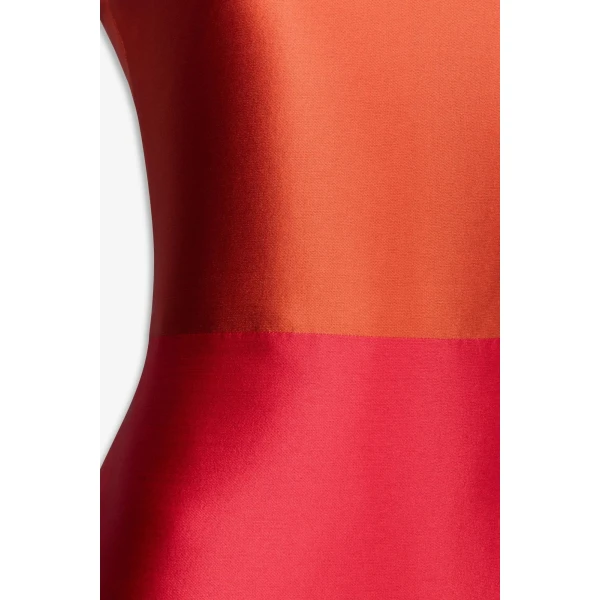 Destree Red And Terracotta Satin Summer Dress - Destree - Graphic Parisian Fashion - Shop at Luxury Shoes 