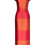 Destree Red And Terracotta Satin Summer Dress - Destree - Graphic Parisian Fashion - Shop at Luxury Shoes 