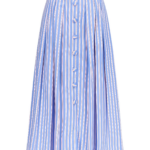 Destree Striped Cotton Pleated Maxi Skirt - Destree - Graphic Parisian Fashion - Shop at Luxury Shoes 
