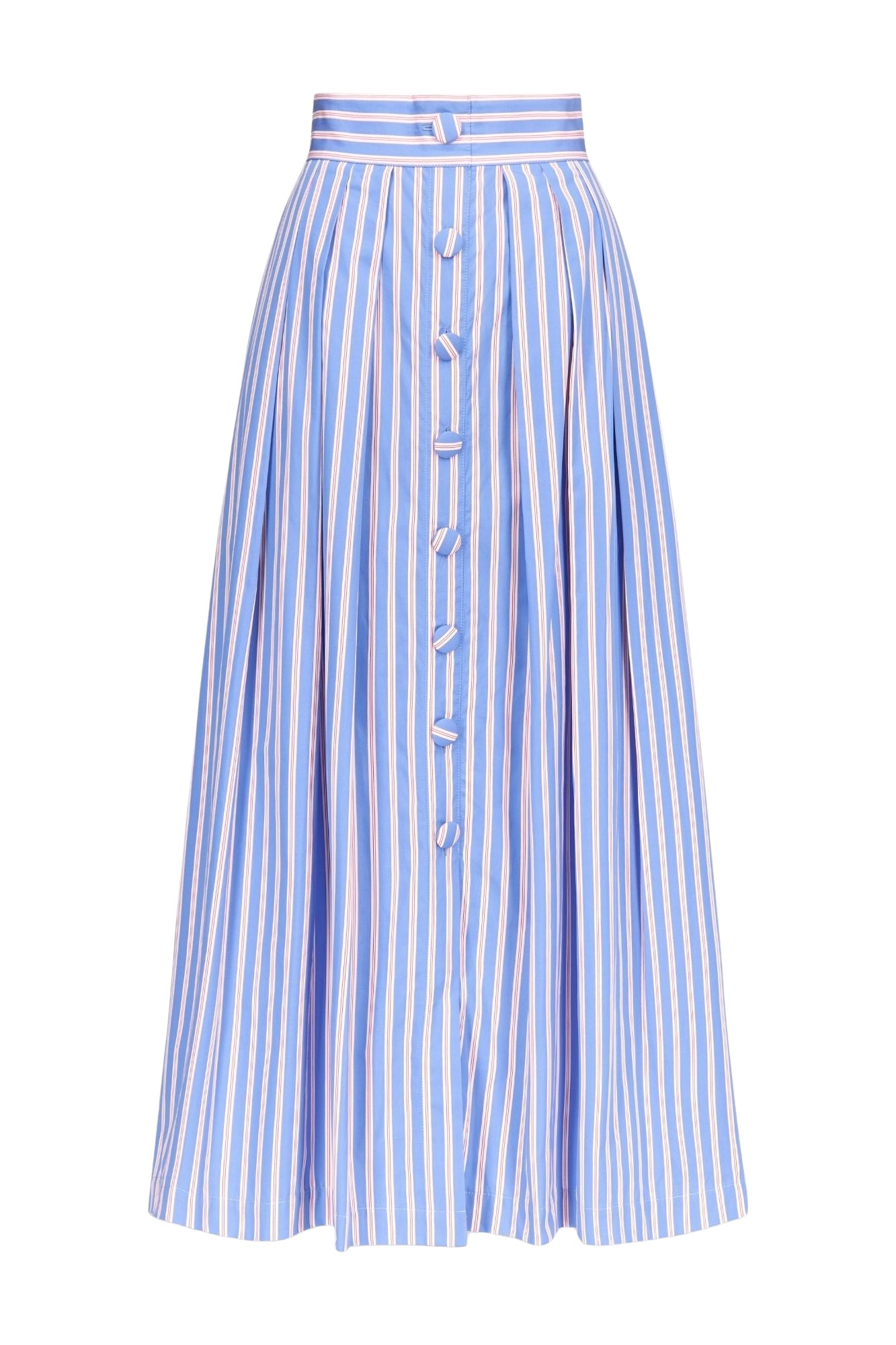Destree-Striped-Cotton-Pleated-Maxi-Skirt28398_nobg Destree Striped Cotton Pleated Maxi Skirt - Destree - Graphic Parisian Fashion - Shop at Luxury Shoes