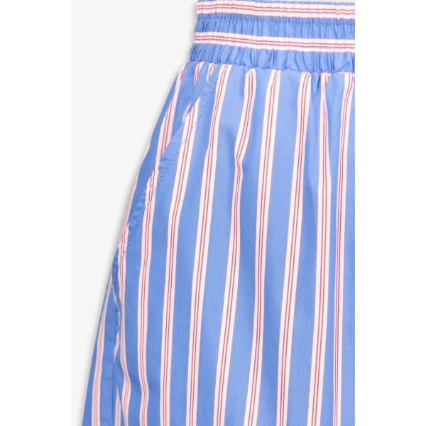 Destree Striped Pleated Cotton Shorts - Destree - Graphic Parisian Fashion - Shop at Luxury Shoes 