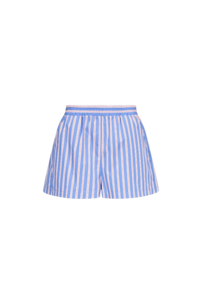 Destree Striped Pleated Cotton Shorts - Destree - Graphic Parisian Fashion - Shop at Luxury Shoes 