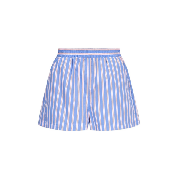Destree Striped Pleated Cotton Shorts