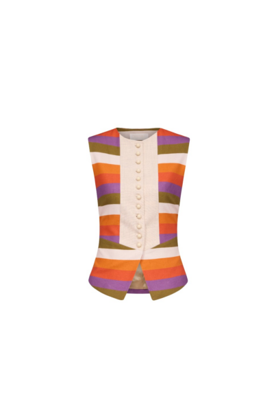 Destree Striped Sleeveless Linen Top - Destree - Graphic Parisian Fashion - Shop at Luxury Shoes 