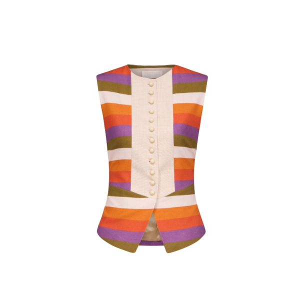 Destree Striped Sleeveless Linen Top