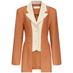 Destree Two-Tone Camel Jacket With Contrasting Lapel - Destree - Graphic Parisian Fashion - Shop at Luxury Shoes 