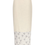 Destree Warm Grey Midi Skirt With Printed Hem - Destree - Graphic Parisian Fashion - Shop at Luxury Shoes 