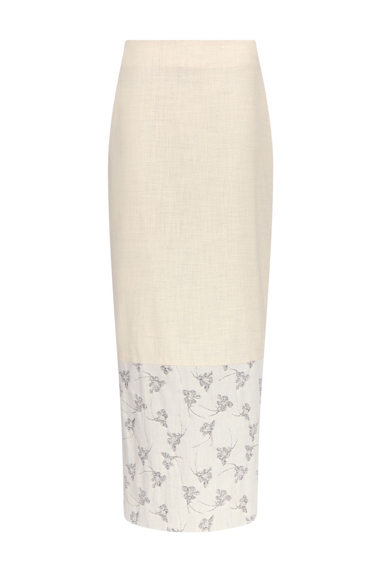 Destree-Warm-Grey-Midi-Skirt-With-Printed-Hem78416_nobg Destree Warm Grey Midi Skirt With Printed Hem - Destree - Graphic Parisian Fashion - Shop at Luxury Shoes