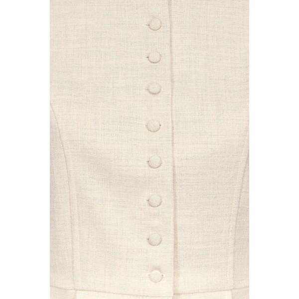 Destree Warm Grey Puff Sleeve Jacket - Destree - Graphic Parisian Fashion - Shop at Luxury Shoes 