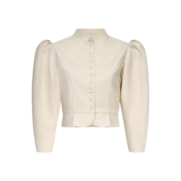 Destree Warm Grey Puff Sleeve Jacket