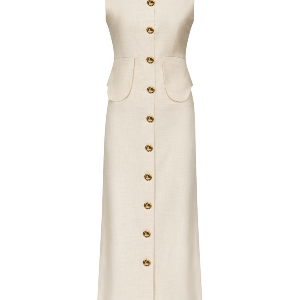 Destree Warm Grey Sleeveless Midi Dress