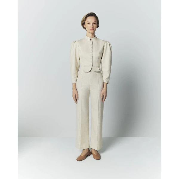 Destree Warm Grey Straight Pants - Destree - Graphic Parisian Fashion - Shop at Luxury Shoes 