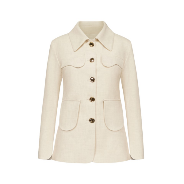 Destree Warm Grey Utility Button-Front Jacket