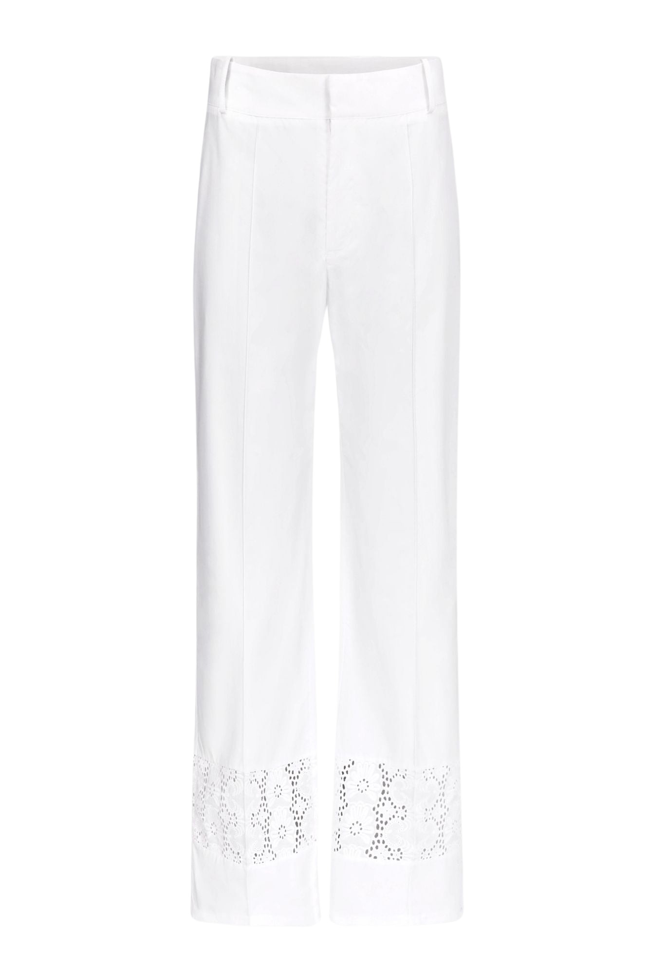 Destree-White-Cotton-Flared-Pants-With-Embroidered-Panel-Details51583_nobg Destree White Cotton Flared Pants With Embroidered Panel Details - Destree - Graphic Parisian Fashion - Shop at Luxury Shoes