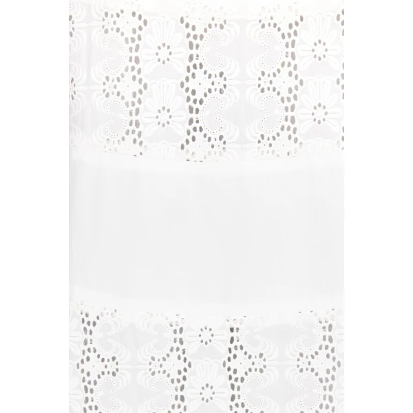 Destree White Cotton Flared Skirt With Embroidered Panel Details - Destree - Graphic Parisian Fashion - Shop at Luxury Shoes 