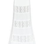 Destree White Cotton Flared Skirt With Embroidered Panel Details - Destree - Graphic Parisian Fashion - Shop at Luxury Shoes 