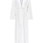 Destree White Embroidered Cotton Maxi Dress With Tie Waist Detail - Destree - Graphic Parisian Fashion - Shop at Luxury Shoes 
