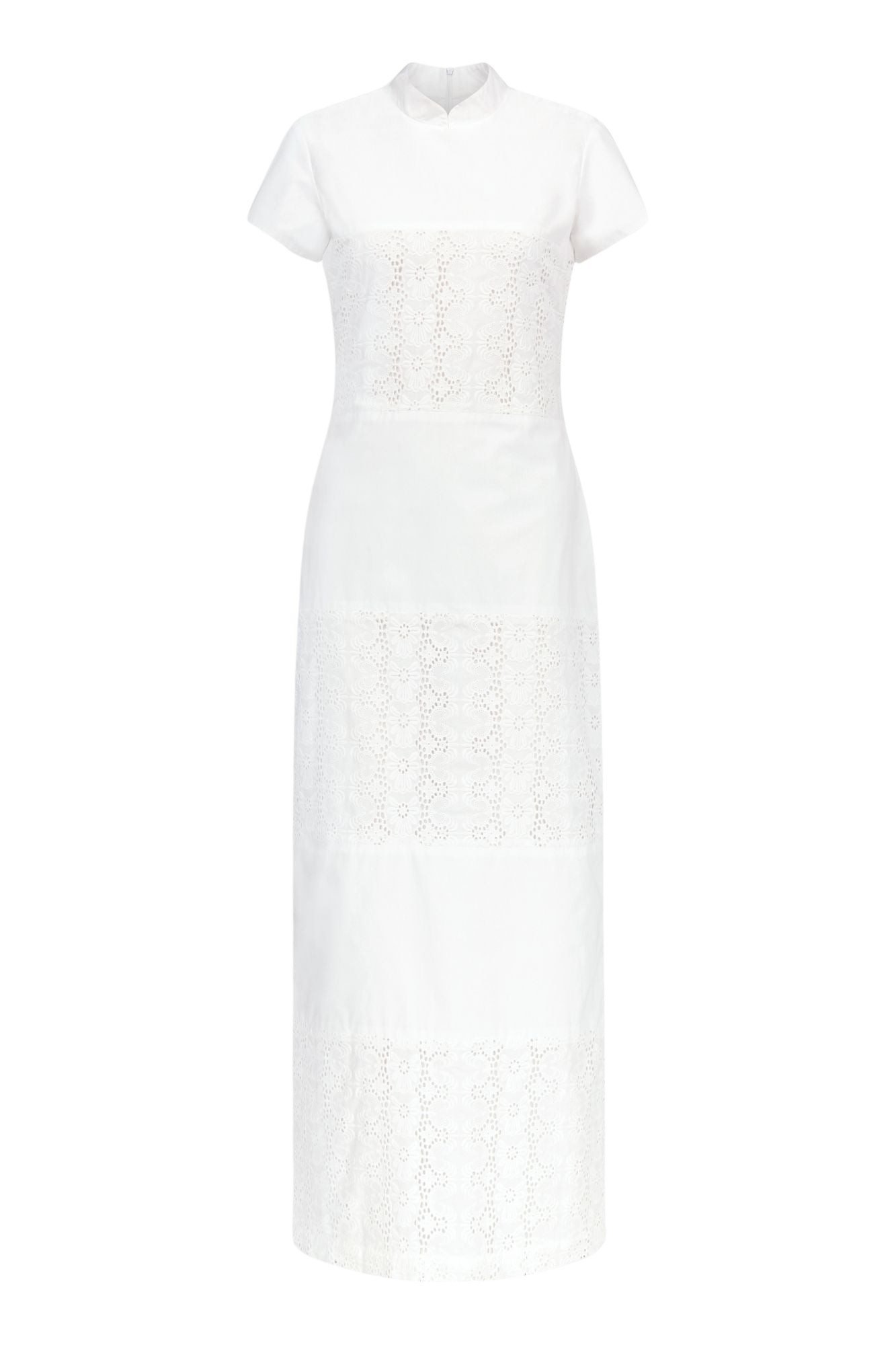 Destree-White-Embroidered-Cotton-Poplin-Long-Dress-With-Mandarin-Collar89658_nobg Destree White Embroidered Cotton Poplin Long Dress With Mandarin Collar - Destree - Graphic Parisian Fashion - Shop at Luxury Shoes