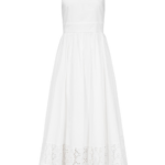Destree White Halter Cotton Dress With Embroidered Hem Detail - Destree - Graphic Parisian Fashion - Shop at Luxury Shoes 