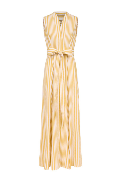 Destree Yellow Striped Cotton Maxi Dress - Destree - Graphic Parisian Fashion - Shop at Luxury Shoes 