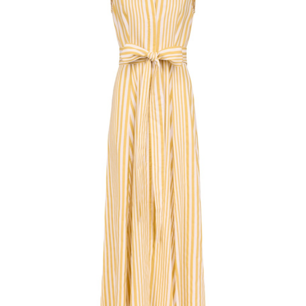 Destree Yellow Striped Cotton Maxi Dress