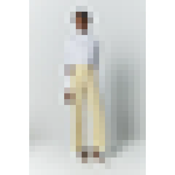 Destree Yellow Striped Wide-Leg Cotton Trousers - Destree - Graphic Parisian Fashion - Shop at Luxury Shoes 