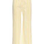 Destree Yellow Striped Wide-Leg Cotton Trousers - Destree - Graphic Parisian Fashion - Shop at Luxury Shoes 