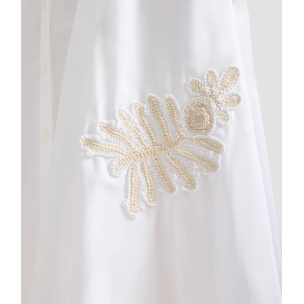 Erdem Appliqué Cotton Midi Shirt Dress - Dresses - British Romantic Luxury at Luxury Shoes 