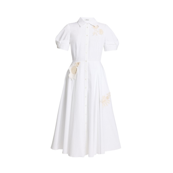 Erdem Appliqué Cotton Midi Shirt Dress - Dresses - British Romantic Luxury at Luxury Shoes 