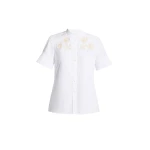 Erdem Appliqué Cotton Poplin Short Sleeve Shirt - Tops - British Romantic Luxury at Luxury Shoes 