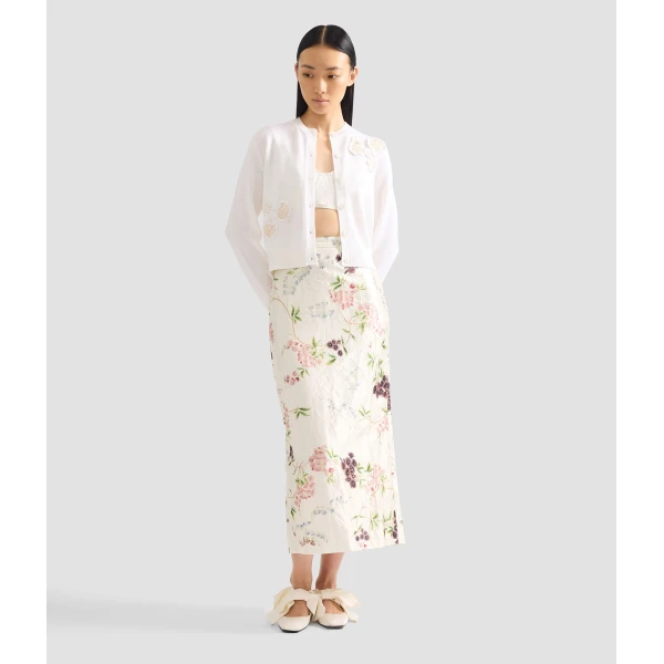 Erdem Appliqué Merino Wool Cardigan - Knitwear - British Romantic Luxury at Luxury Shoes 