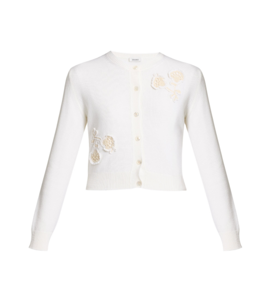 Erdem Appliqué Merino Wool Cardigan - Knitwear - British Romantic Luxury at Luxury Shoes 