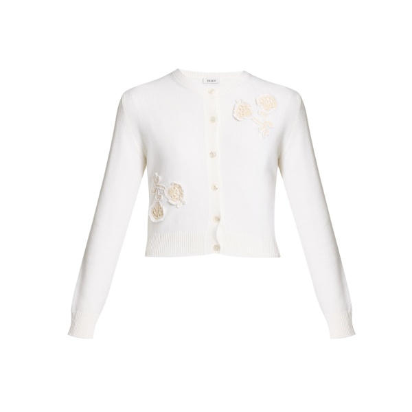 Erdem Appliqué Merino Wool Cardigan - Knitwear - British Romantic Luxury at Luxury Shoes 