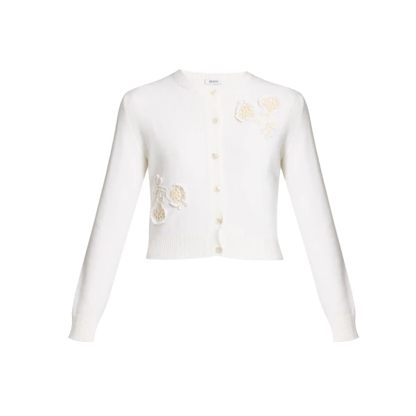 Erdem Appliqué Merino Wool Cardigan - Knitwear - British Romantic Luxury at Luxury Shoes 