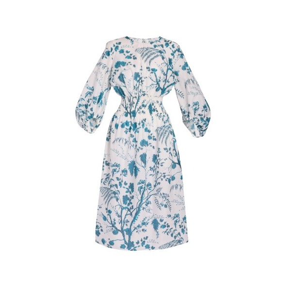 Erdem Botanical Print Cotton Linen Midi Dress - Dresses - British Romantic Luxury at Luxury Shoes 