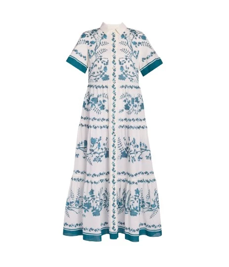 Erdem-Botanical-Print-Cotton-Linen-Tiered-Midi-Shirt-Dress-coveti96326_nobg Erdem Botanical Print Cotton Linen Tiered Midi Shirt Dress - Dresses - British Romantic Luxury at Luxury Shoes