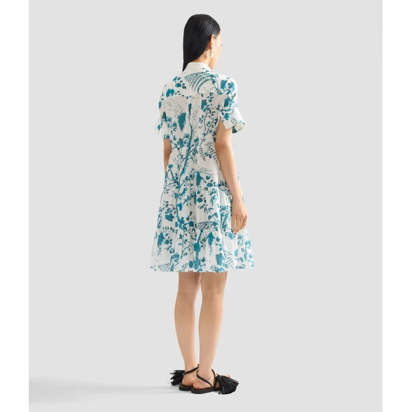 Erdem Botanical Print Cotton Linen Tiered Mini Dress - Dresses - British Romantic Luxury at Luxury Shoes 
