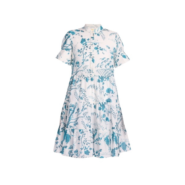 Erdem Botanical Print Cotton Linen Tiered Mini Dress - Dresses - British Romantic Luxury at Luxury Shoes 