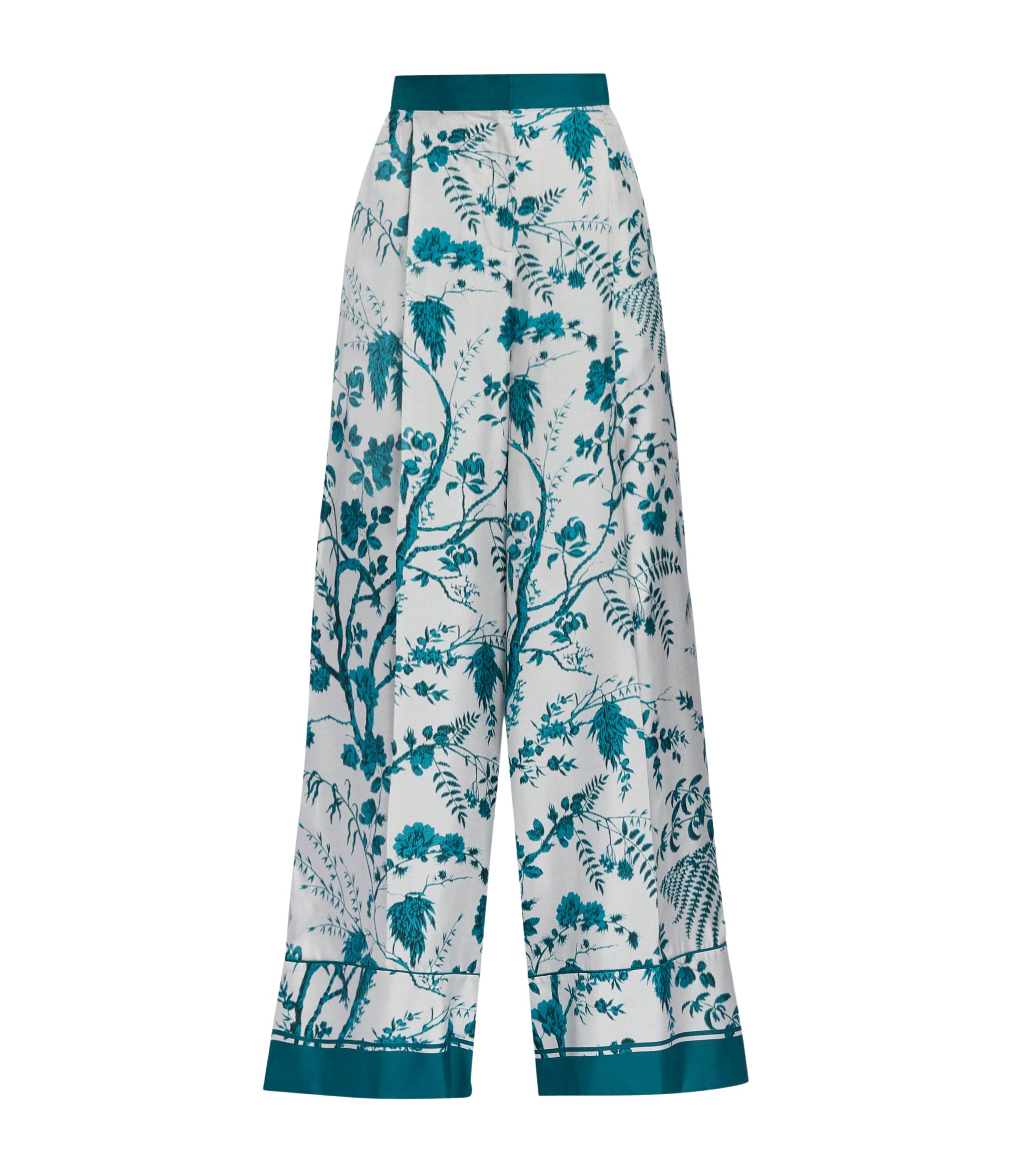 Erdem Botanical Print Silk Twill Pyjama Trouser - Loungewear - British Romantic Luxury at Luxury Shoes 