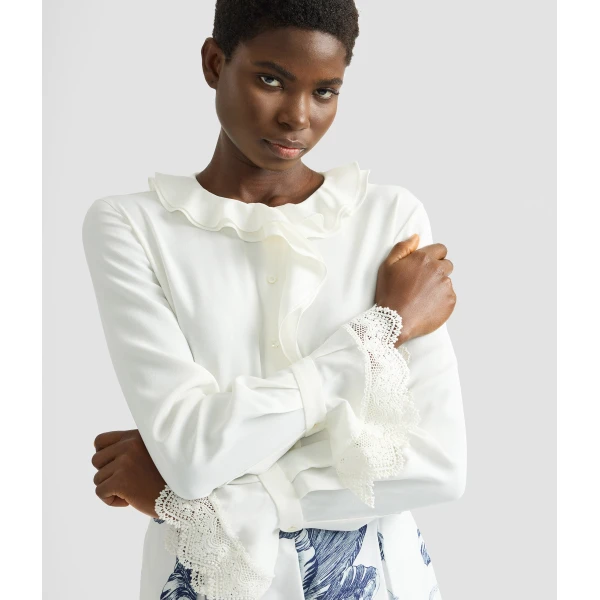 Erdem Cady Long Sleeve Shirt - Tops - British Romantic Luxury at Luxury Shoes 
