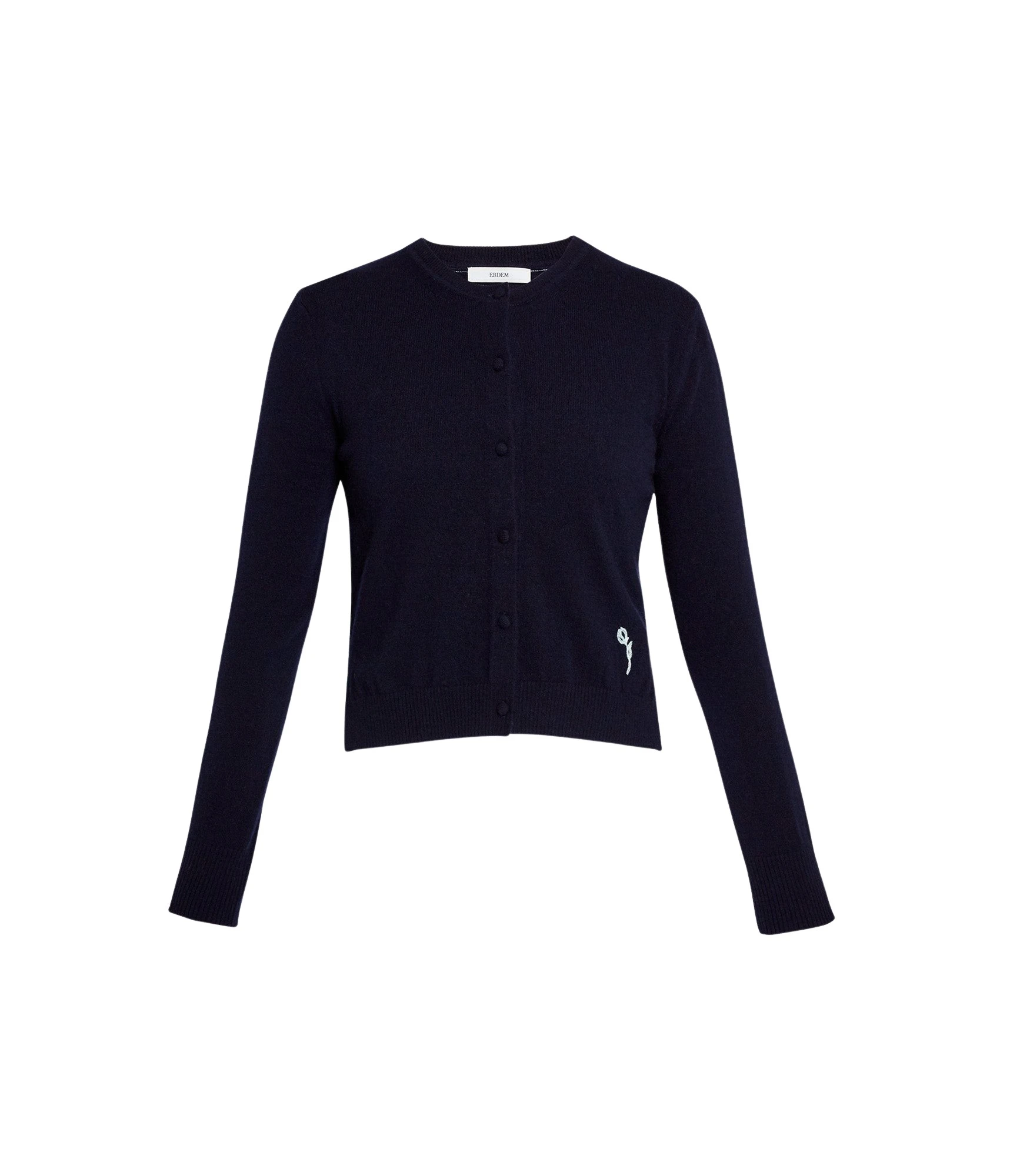 Erdem-Cashmere-Crew-Neck-Cardigan-coveti-542897_nobg Erdem Cashmere Crew Neck Cardigan - Knitwear - British Romantic Luxury at Luxury Shoes