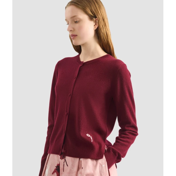 Erdem Cashmere Crew Neck Cardigan - Knitwear - British Romantic Luxury at Luxury Shoes 