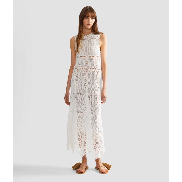Erdem Cotton Crochet Flared Midi Dress - Dresses - British Romantic Luxury at Luxury Shoes 